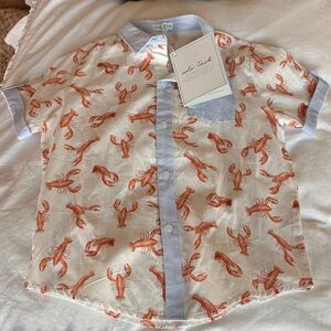 Kids Lobster Print Button Down Shirt